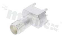 SMA female jack; straight; 50 Ohm; for PCB