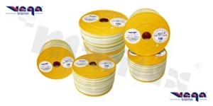 Single wire LGY/H05V-K; with copper multi-strand; white/yellow; cross section 1.50mm2; AWG 16; 500V; -40+105 deg.C; 100m.