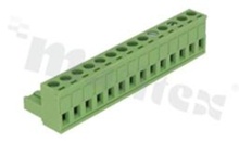 Listwa zaciskowa rozłączalna; w rastrze 5.08mm; 14-torowa; żeńska; na przewód 2.5mm2 (28-12AWG); kierunek wtykania równoległy do osi przewodu; styki z fosforobrązu; mosiężna klatka przewodu; UL 300V/15A