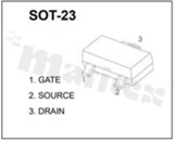 Tranzystor: P-MOSFET; unipolarny; -12V; -4.1A; 0.003ohm; 0.35W; -55+150 st.C; SMD; SOT23