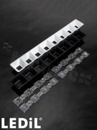 Soczewka do diod LED high power; kąt rozsyłu: 73 do 76 stopni FWHM; ilość diod: 4; rozmiar: 305x38mm; wysokość: 21.1mm; rodzaj materiału: PMMA; sposób mocowania: śruby