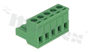 Pluggable terminal block; 5.08mm pitch; 5-ways; female; for wire 2.5mm2 (28-12AWG); wire insertion direction same as plug-in direction; p.bronze contacts; steel cage; UL 300V/15A;