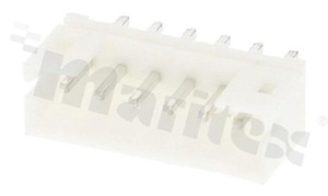 Header for PCB; pitch 2.00mm; 6-contacts; THT; male; top entry; 100V/2A