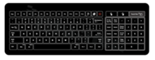 Klawiatura szklana IP68; czarna; USB; touchpad; wymiary 436 x 160 x 20 mm