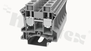 Złącze na szynę DIN;1 poziomowe; na przewód 1,5-25m2;AWG 14-3;zacisk śrubowy; niebieska;1000V 76A;