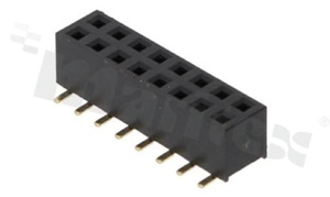 Pin Header; pitch 2.00mm; 2x8 pins; assembly: SMD; female; straight; double row; H=4.0mm