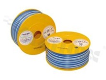 Przewód pojedynczy LGY/H05V-K; z wielodrutową miedzianą żyłą; niebieski/biały; przekrój 2.50mm2; AWG 14; 500V; -40+105 st.C; 50m.