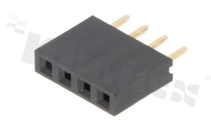 Pin Header; pitch 2.54mm; 1x4 pins; assembly: THT; female; straight; single row