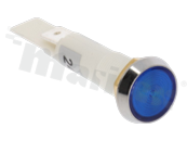 Lampka sygnalizacyjna; 10mm; terminale do lutowania; plastik; podświetlenie niebieskie; LED 24V