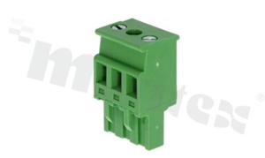 Pluggable terminal block; 5.08mm pitch; 3-ways; female; for wire 2.50mm2(28-12AWG); wire insertion direction 90° to plug-in direction; p.bronze contacts; brass cage; UL 300V/15A TUV 320V/10A