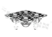 Lens for LED high power; mid power; angle: 11 do 26 degrees ; Number of LEDs: 4; Dimensions: 19.9x19.9mm; Height: 7.5mm; material: PC; Fastening: screw