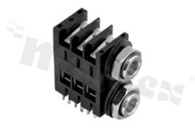 Connector: Jack 6.3mm; socket; female; ways: 3; angled 90st.; on panel mounting