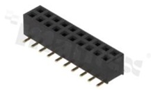 Listwa stykowa do PCB; w rastrze 2.00mm; 2x10 styków; montaż: SMD; żeńska; prosta; dwurzędowe; H=4.3mm