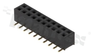 Pin Header; pitch 2.00mm; 2x10 pins; assembly: SMD; female; straight; double row; H=4.0mm
