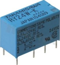 Miniature Relay 1A, coil voltage 24V DC, 2 changeover contact (2C), 1A/24V DC, 0.5A/120VAC