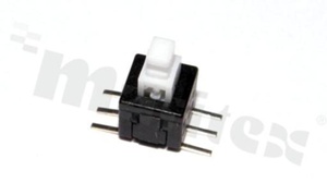 Push Button Switch; twostable; 11.5x11.5mm; pin terminals; white button; 1A/30V