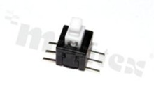 Push Button Switch; twostable; 11.5x11.5mm; pin terminals; white button; 1A/30V