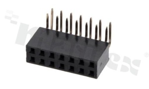 Listwa stykowa do PCB; w rastrze 2.54mm; 2x7 styków; montaż: THT; żeńska; kątowa; dwurzędowe