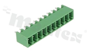 Listwa zaciskowa rozłączalna; w rastrze 3.81mm; 10-torowa; męska; pionowa; zabudowana; UL 300V/10A; TUV:300V/10.5A
