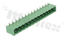 Pluggable terminal block; pitch 5.00mm; 14-ways; male; R/A pin header; closed type; UL 300V/16A; TUV:300V/20A