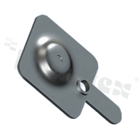 Battery holder; button contact; positive; with solder tab; AA, CR2, A, 17500, 18350, 18650