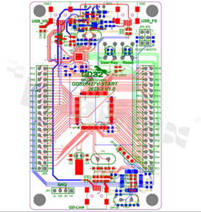 Zestaw Startowy GD32F427VKT6; ARM Cortex-M4; USB mini; RESET KEY; USER KEY; LED; GD-Link