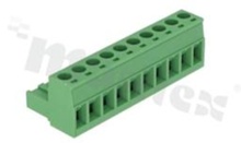 Listwa zaciskowa rozłączalna; w rastrze 5.08mm; 10-torowa; żeńska; na przewód 2.50mm2(28-12AWG); kierunek wtykania równoległy do osi przewodu; styki z fosforobrązu; stalowa klatka przewodu; UL 300V/16A