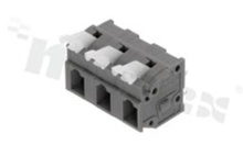 PCB terminal block; pitch 7.62mm; 3-ways; vertical entry; range wire 0.2-2.5mm2 (AWG 28-12); spring-loaded; orange; UL 300V/15A
