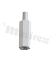 Screwed nylon spacer sleeve; Int. thread: M3; Ext. thread: M3; 14mm
