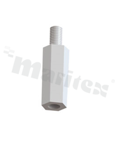 Screwed nylon spacer sleeve; Int. thread: M3; Ext. thread: M3; 14mm
