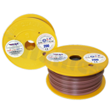 Przewód pojedynczy LGY/H05V-K; z wielodrutową miedzianą żyłą; brązowy/różowy; przekrój 0.35mm2; AWG 22; 500V; -40+105 st.C; 200m.