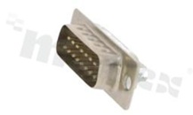 D-sub Connector; 15-contacts; male; gold selectively plated pins
