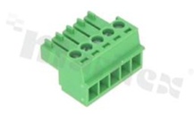 Pluggable terminal block; 3.50mm pitch; 5-ways; female; for wire 0.5-1.50mm2(28-16AWG); wire insertion direction same as plug-in direction; p.bronze contacts; brass cage; UL 300V/8A