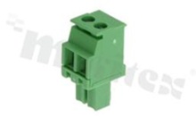 Pluggable terminal block; 3.81mm pitch; 2-ways; female; for wire 0.5-1.50mm2(28-16AWG); wire insertion direction 90° to plug-in direction; p.bronze contacts; brass cage; UL 300/8A