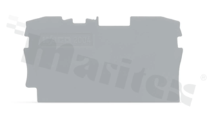 Ścianka końcowa/wewnętrzna do złączy przelotowych serii 2002; grubość 1mm; szara; montaż zatrzaskowy