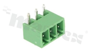 Listwa zaciskowa rozłączalna; w rastrze 3.81mm; 3-torowa; męska; kątowa; zabudowana; UL 300V/10A; TUV:100V/10.5A