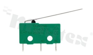 Miniaturowy mikroprzełącznik z dźwignią; SPDT; do lutowania; 5A/125V AC.