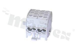 Złączka na szyne DIN; blok rozdzielczy odgałęźny;szary; jednobiegunowy;2x35mm2; Al/Cu;1000V AC/DC ;428A