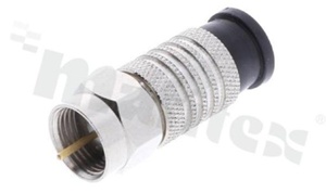 Wtyk typu F; do kabla HDTV; profesjonalny; wodoszczelny; zaciskany; 1GHz; czarny