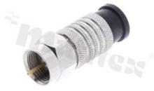 Plug F; proffesional; waterproof; for HDTV cable clamp; 1GHz; black