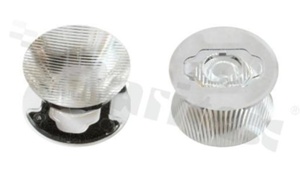 Lens for LED high power; angle: Oval 49 x 9 degrees FWHM; Number of LEDs: 1; Dimensions: round 26mm; Height: 15mm; meterial: PMMA; Fastening: tape; pin