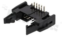 Full shrouded header for PCB; pitch 2.54mm; 26-contacts; THT; male; side entry