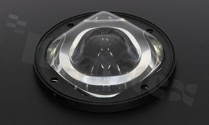 Soczewka do diod LED COB; kąt rozsyłu: asymetryczny ; ilość diod: 1; rozmiar: okrąg 90mm; wysokość: 20.7mm; rodzaj materiału: silikon; sposób mocowania: śruby