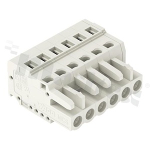 Listwa zaciskowa rozłączalna; w rastrze 5.00mm; 6-torowa; żeńska; na przewód 2.50mm2 (28-12 AWG); kierunek wtykania równoległy do osi przewodów; z zaciskiem sprężynowym; UL: 300/15A