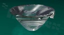 Lens for LED high power; mid power; angle: oval 12 x 46 degrees ; Number of LEDs: 1; Dimensions: round 20mm; Height: 9.9mm; material: PC; Fastening: snaps