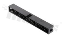 Full shrouded header for PCB; pitch 2.54mm; 50-contacts; THT; male; top entry