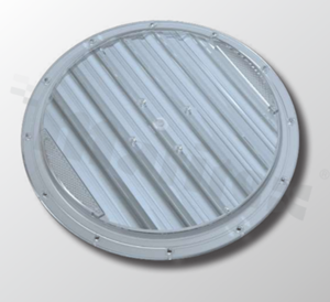 Lens for high power LEDs; mid power; beam angle: 90 degrees FWHM; number of diodes: 54; diameter: 300mm; height: 22.6mm; material type: PC; fixing method: screws