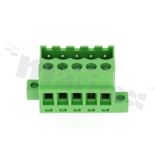 ListListwa zaciskowa rozłączalna; w rastrze 5.080mm; 5-torowa; męska; kątowa, do przewodów; z zaczepem śrubowym, UL 300V/8A