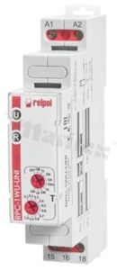 Time relay; single function; 8 time ranges; Wu function - switching on for a set time, ON/OFF - permanent switching on/off; rated current 16A; control voltage 12...240VAC/DC; single changeover contact (1P); 16A/24VDC; 16A/250VAC