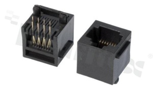 Socket RJ9; 4-contacts; THT; top entry; size 4; 3u" Au